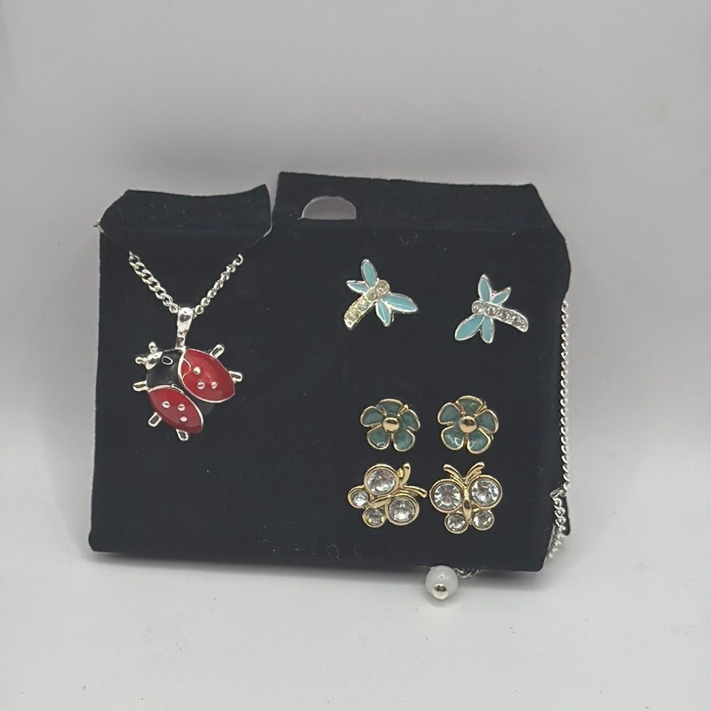 Charming Ladybug and Butterfly Jewelry Set